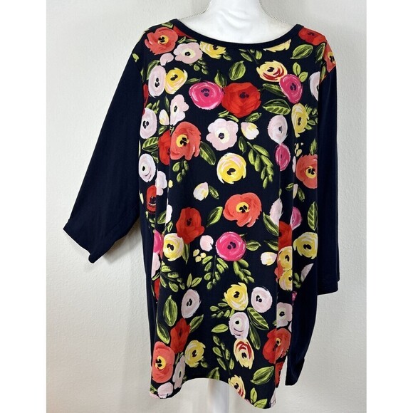 Lane Bryant Plus Size Floral Print Pullover Blouse Plus Size 22/24 - Picture 8 of 11